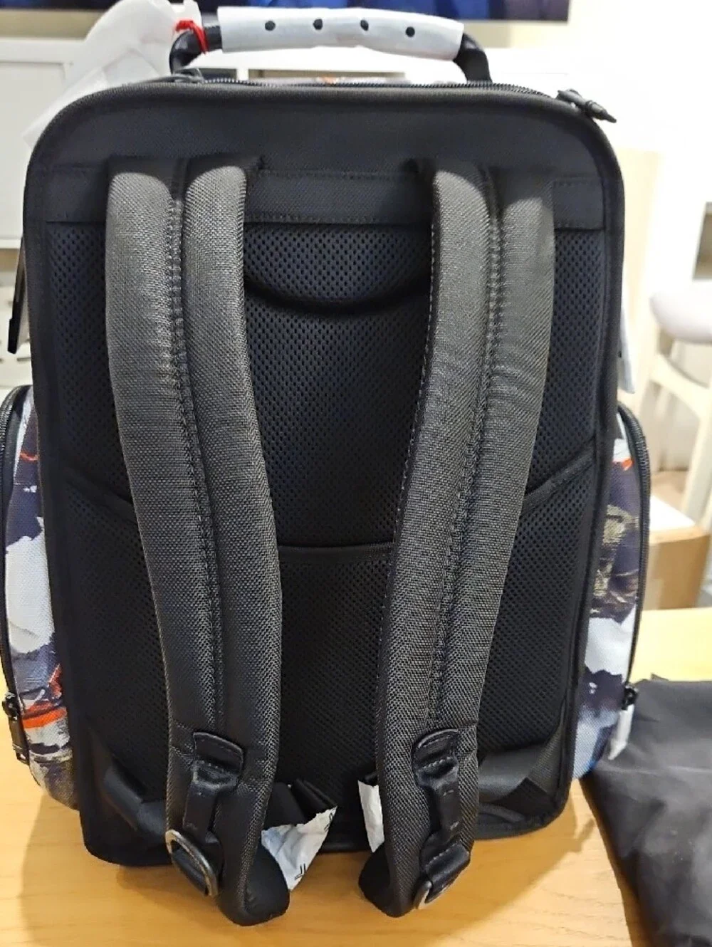 NWT!! Tumi Limited Edition NYC Poster Print Canvas Backpack with Black Trim